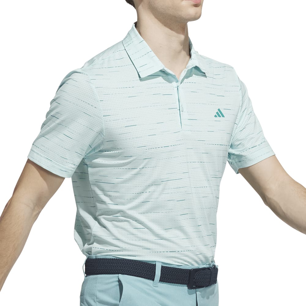 adidas Ultimate365 Mesh Glimmer Print Polo Shirt - Semi Flash Aqua