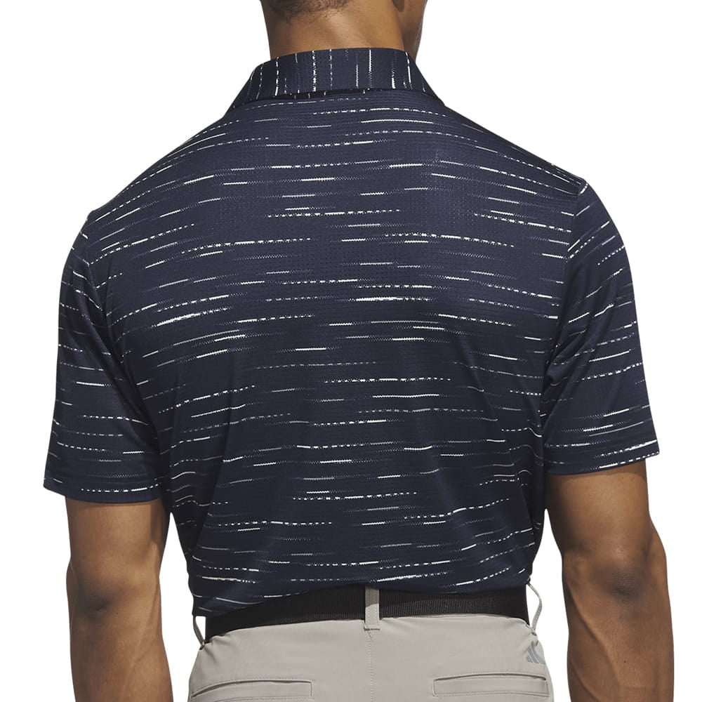 adidas Ultimate365 Mesh Glimmer Print Polo Shirt Sleeve Logo - Collegiate Navy