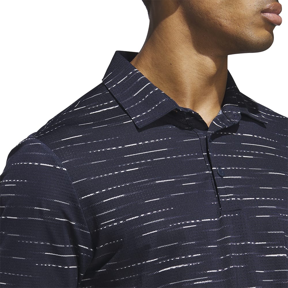 adidas Ultimate365 Mesh Glimmer Print Polo Shirt Sleeve Logo - Collegiate Navy