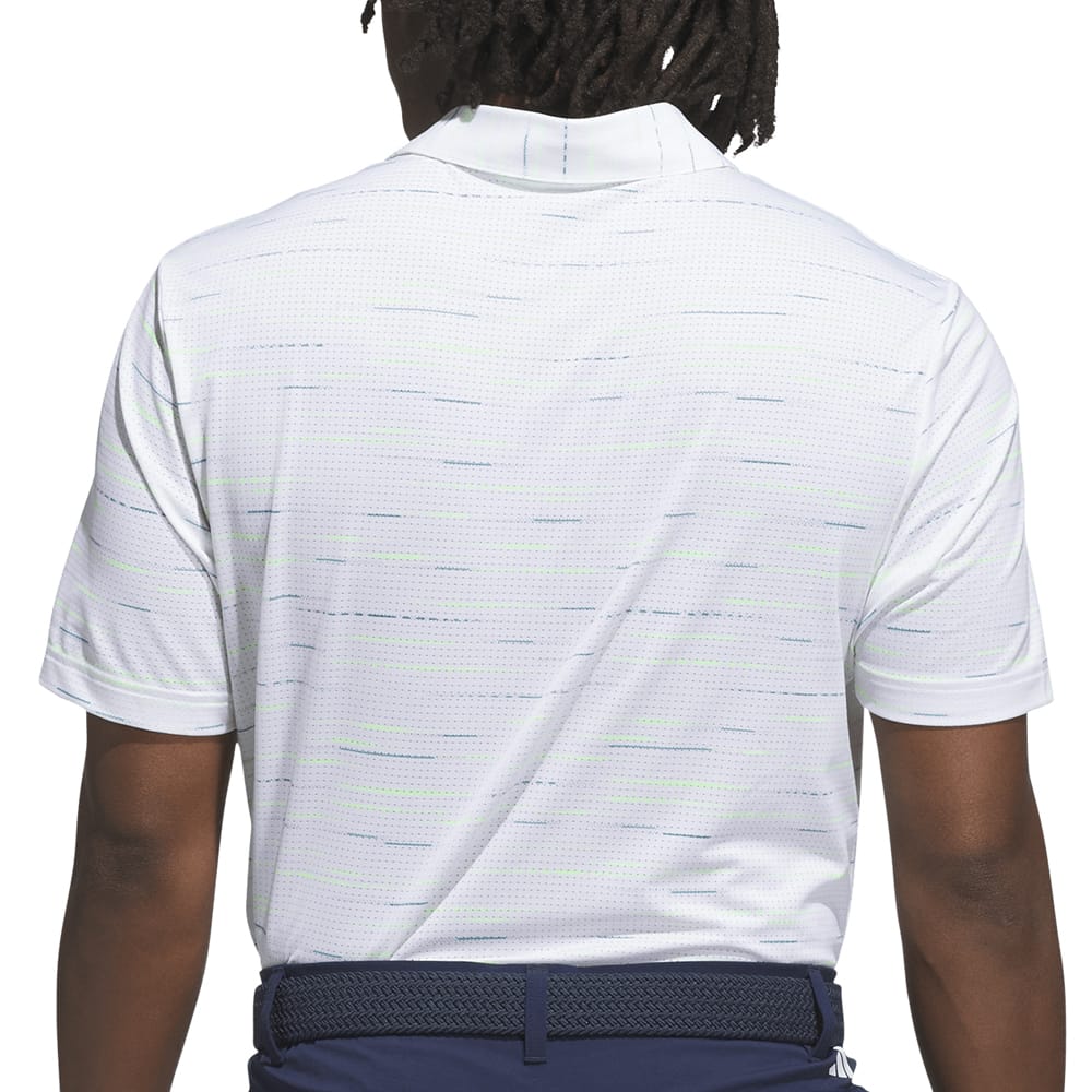 adidas Ultimate365 Mesh Glimmer Print Polo Shirt Sleeve Logo - White