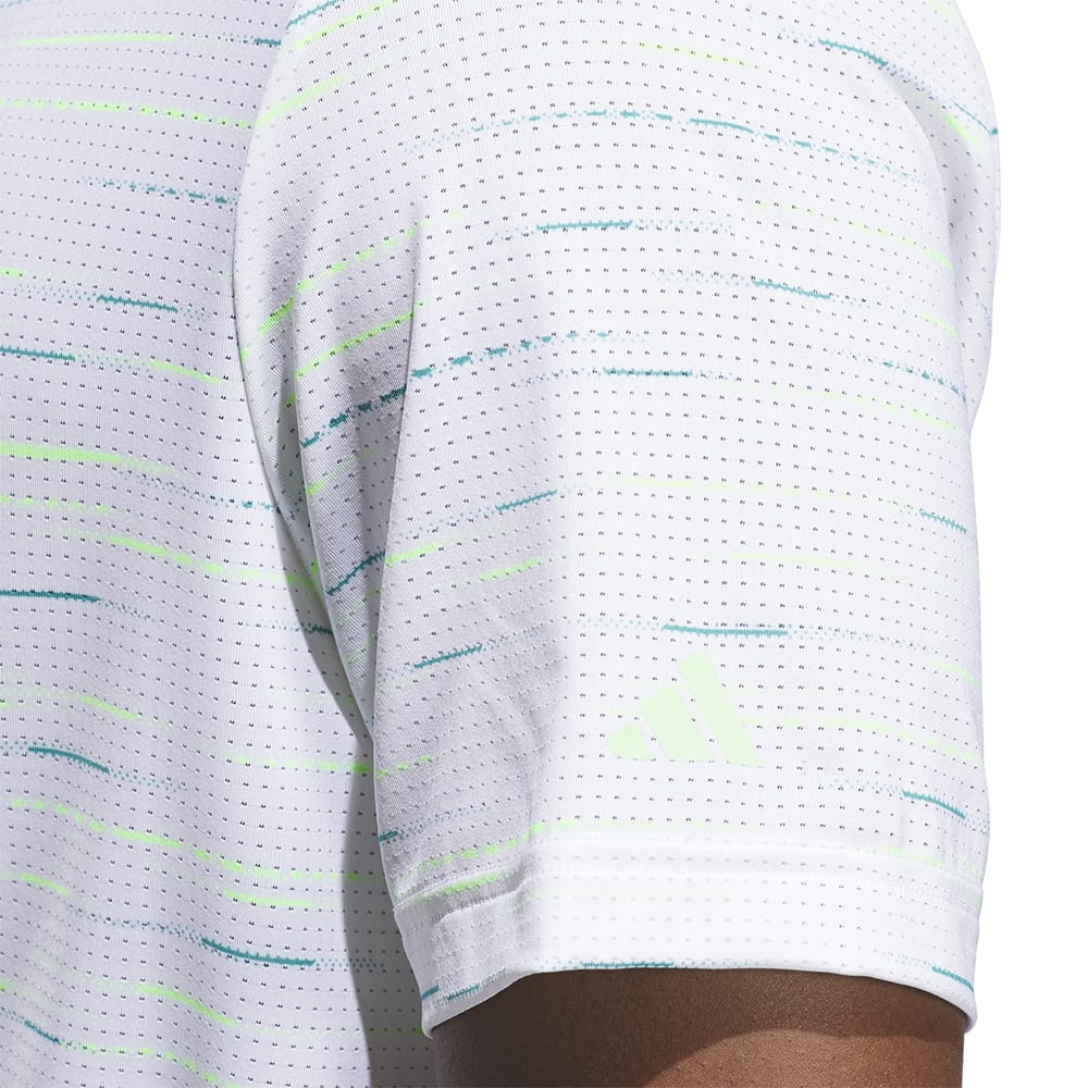 adidas Ultimate365 Mesh Glimmer Print Polo Shirt Sleeve Logo - White