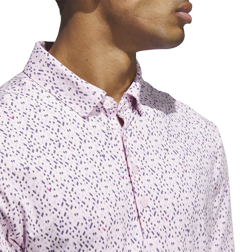 adidas Ultimate365 Micro Argyle Polo Shirt - Clear Pink/Preloved Violet