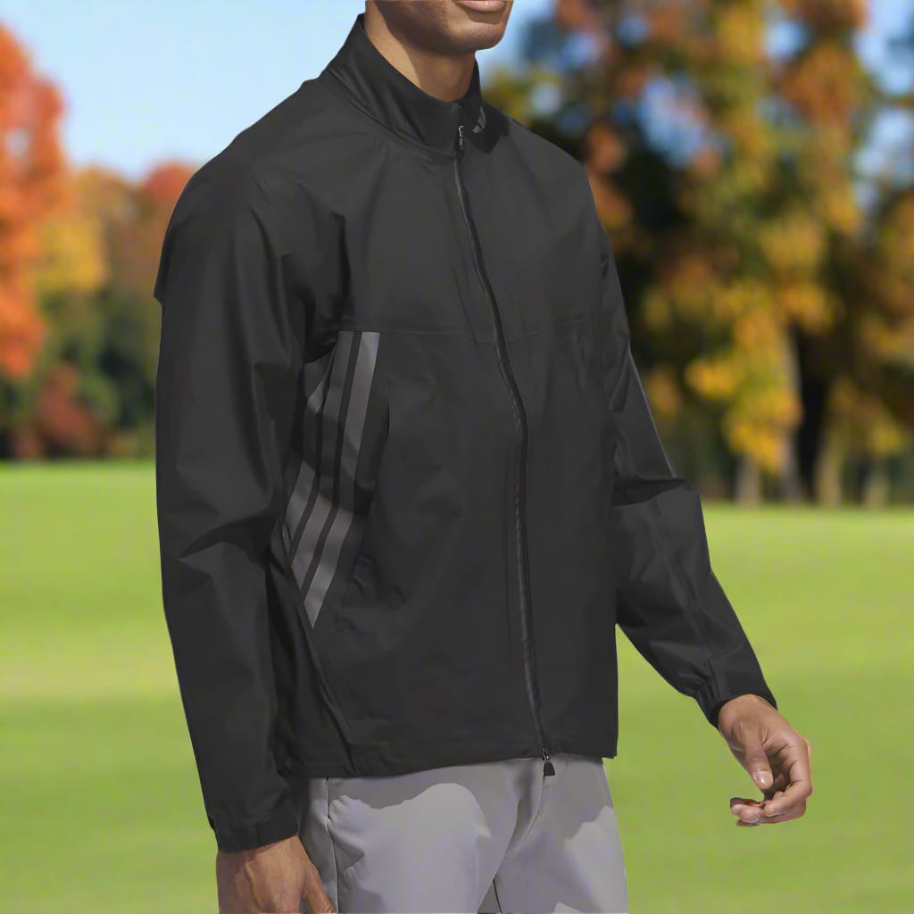 adidas Ultimate365 Tour Climaproof+ Waterproof Full-Zip Rain Suit - Black/Grey One