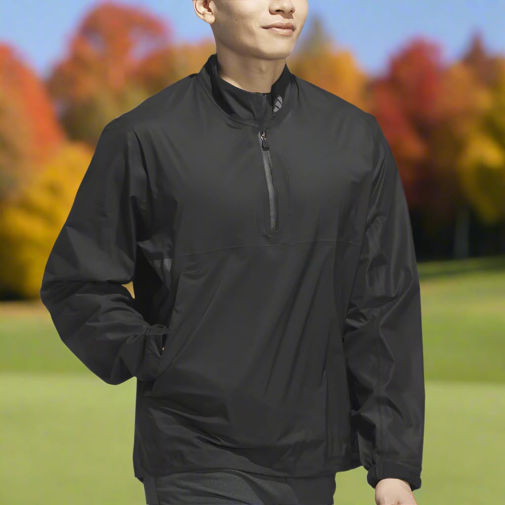 adidas Ultimate365 Tour Climaproof+ Half-Zip Waterproof Rain Suit - Black