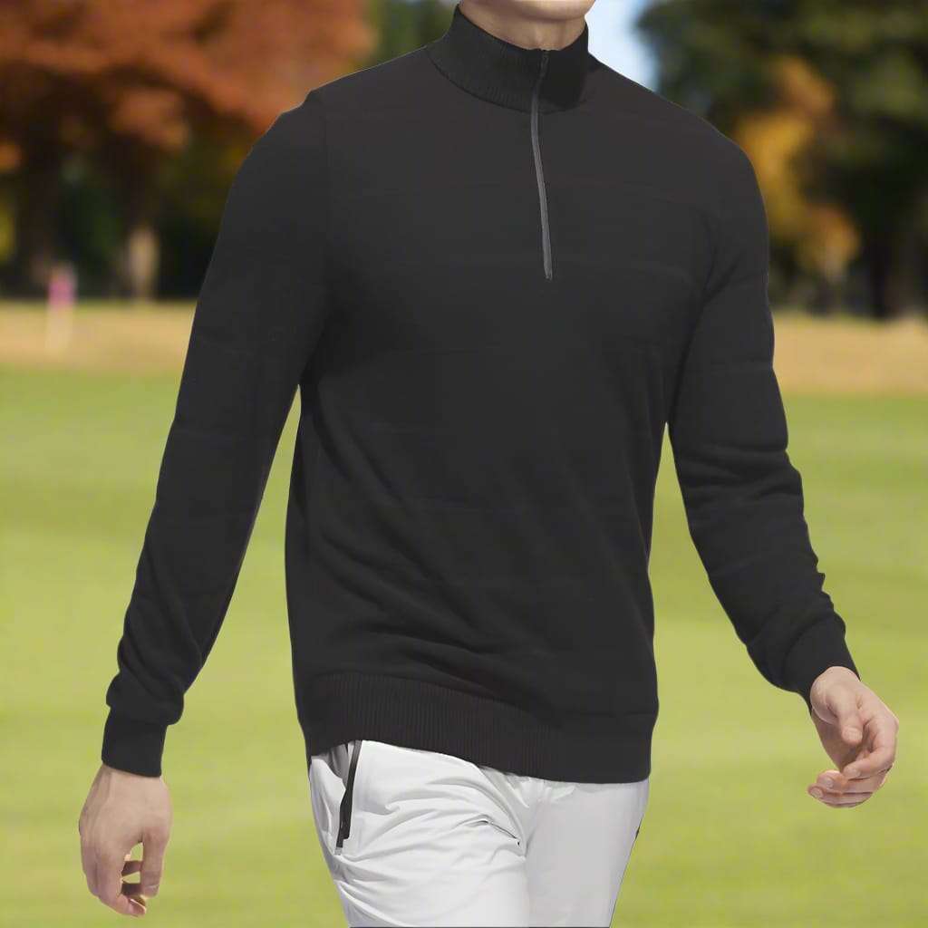 adidas Ultimate365 Tour Wind Knit 1/4 Zip - Black