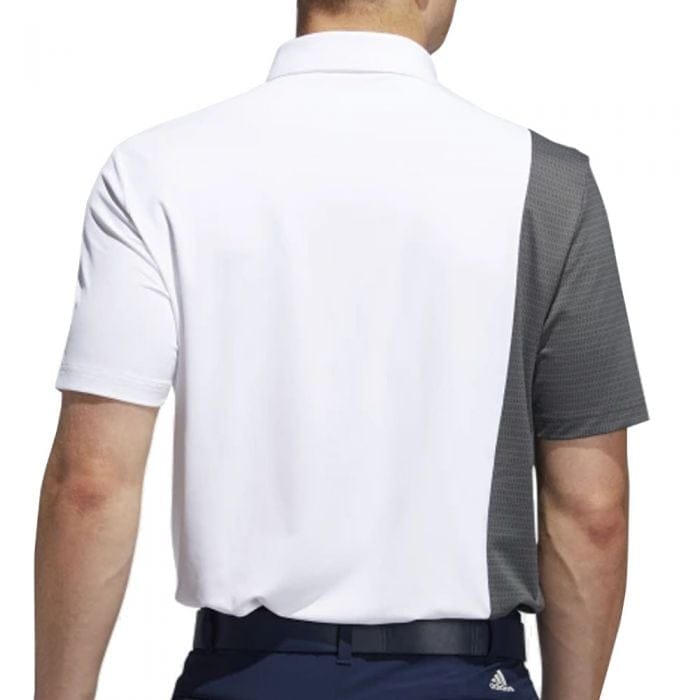adidas Ultimate365 Blocked Print Polo Shirt - White/Grey Six/Collegiate Navy