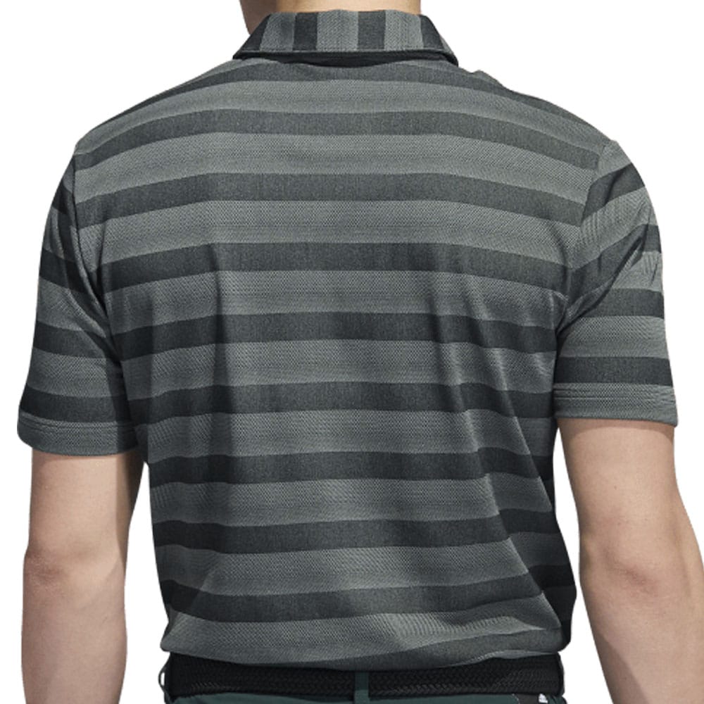 adidas 2 Colour Stripe Polo Shirt - Shadow Green/Linen Green