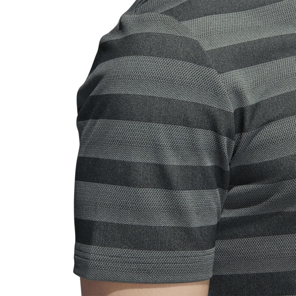 adidas 2 Colour Stripe Polo Shirt - Shadow Green/Linen Green