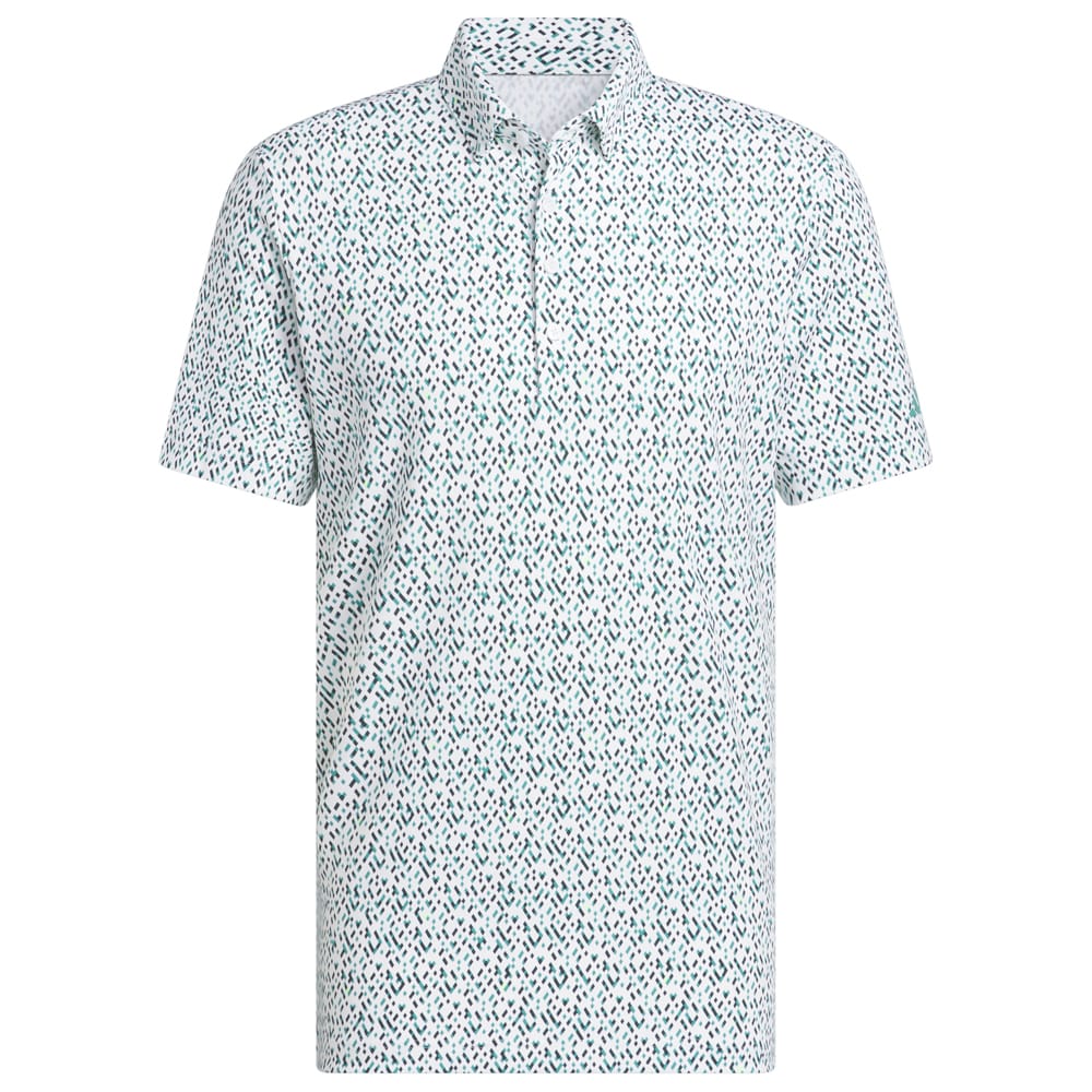 adidas Ultimate365 Micro Argyle Polo Shirt - White/Pure Teal