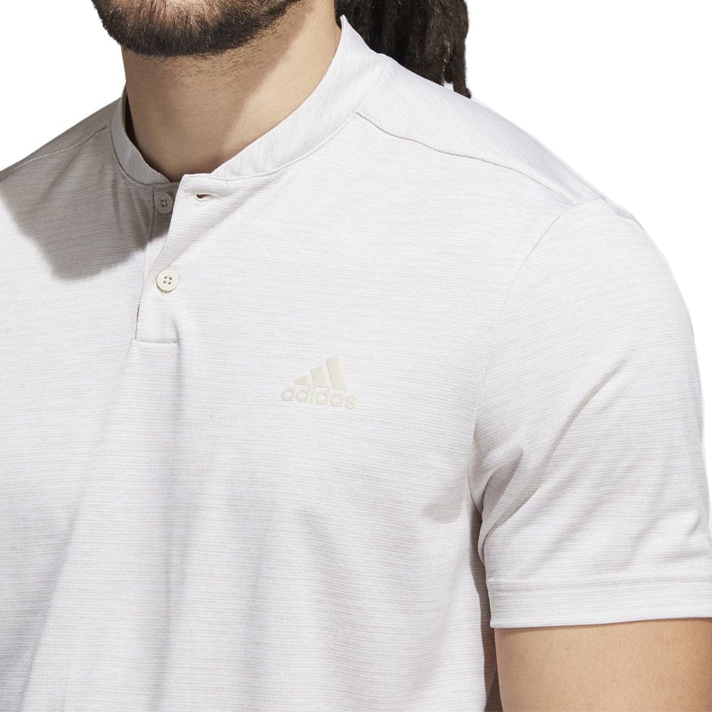 adidas Texture Stripe Polo Shirt - Clear Brown/White