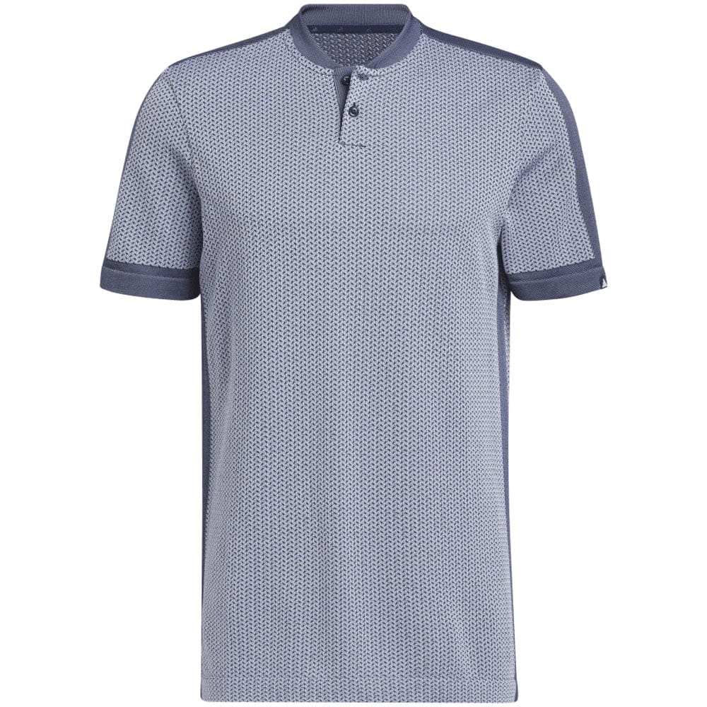 adidas Tour Textured Primeknit Polo Shirt - White/Collegiate Navy
