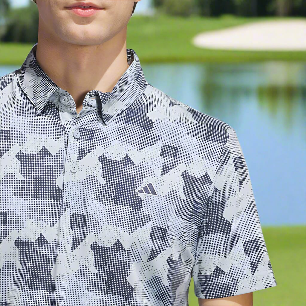 adidas Go-To Printed Polo Shirt - Wonder Blue/Collegiate Navy