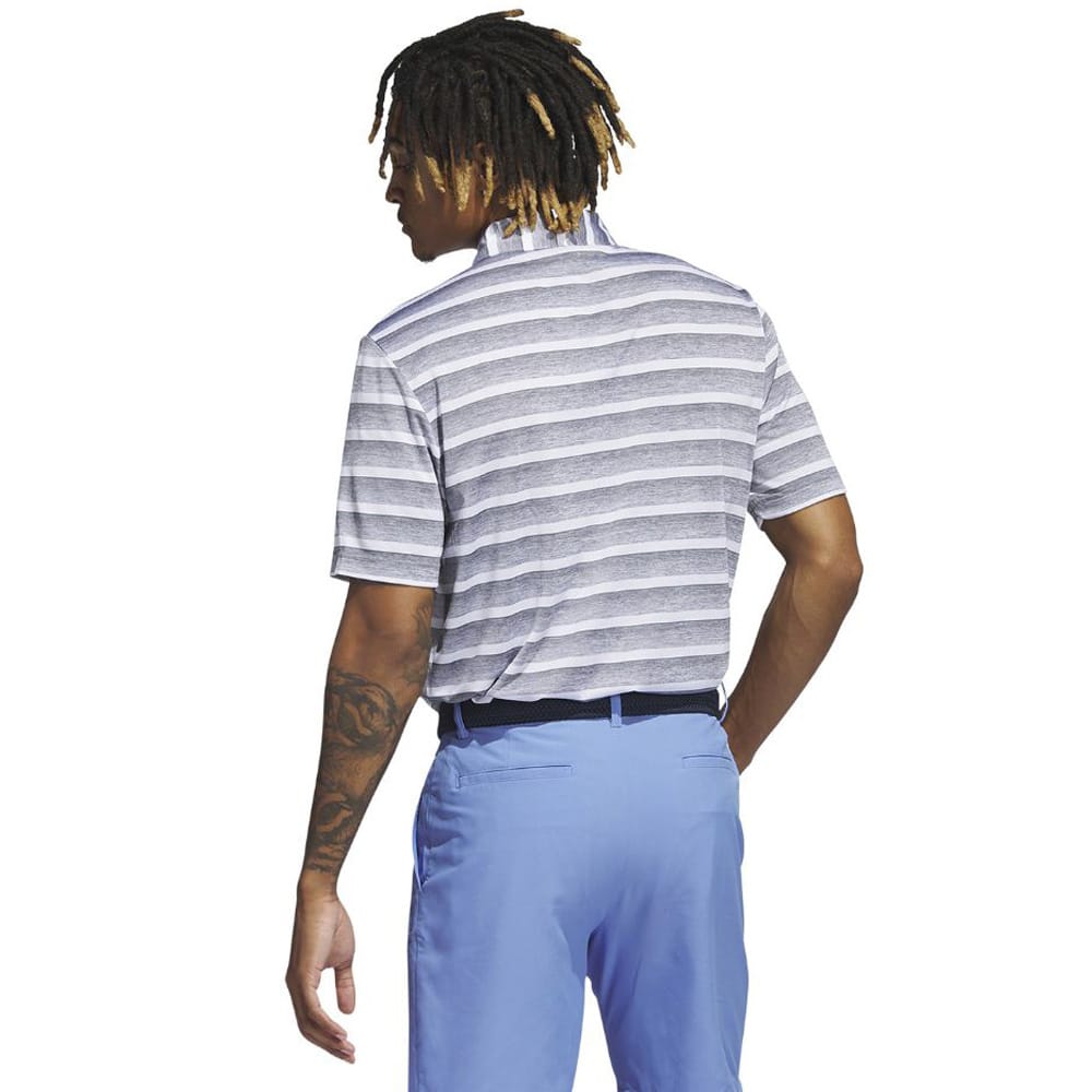 adidas Two-Colour Stripe Polo Shirt - Grey Three/White