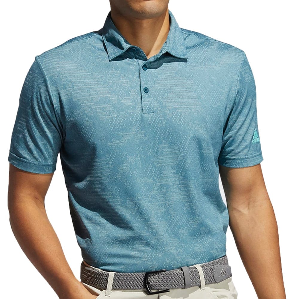 adidas Camo Polo Shirt - Wild Teal/Acid Mint