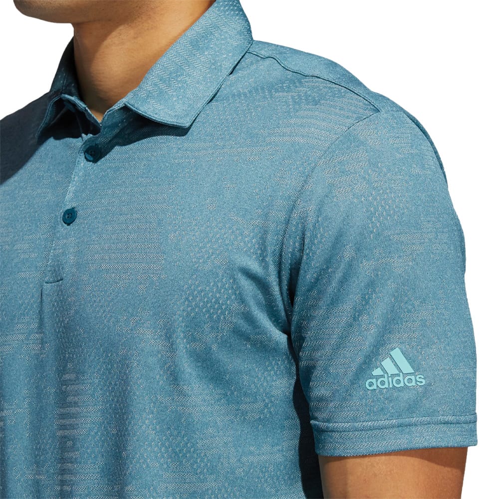 adidas Camo Polo Shirt - Wild Teal/Acid Mint