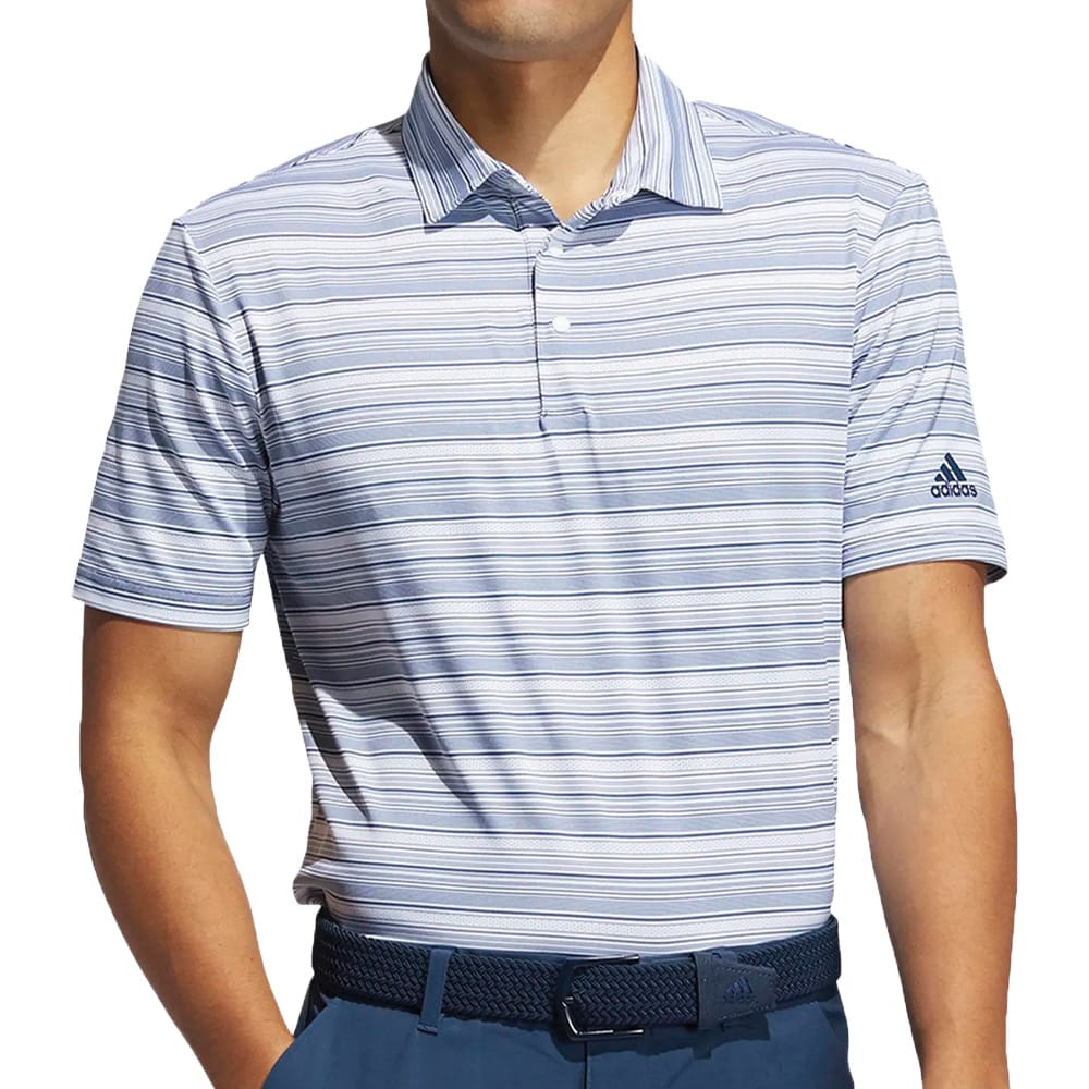 adidas Heather Snap Polo Shirt - Crew Navy/White