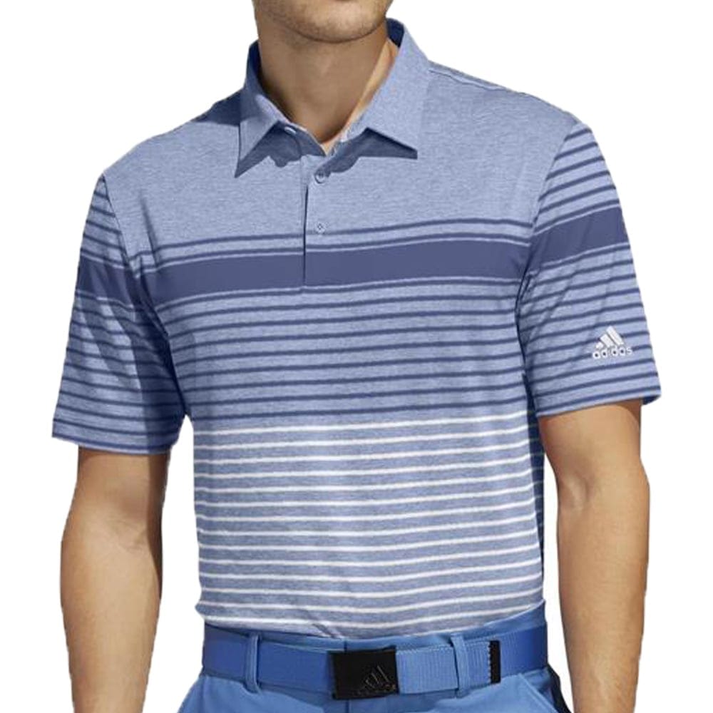 adidas Ultimate365 Engineered Heathered Polo Shirt - Trace Royal/Sky Tint/Light Blue