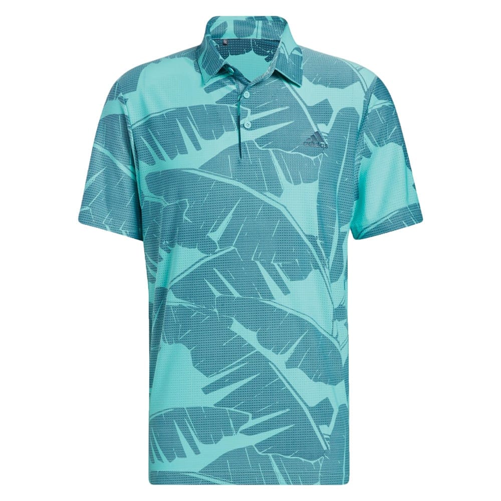 adidas Vibes Print Polo Shirt - Acid Mint/Wild Teal
