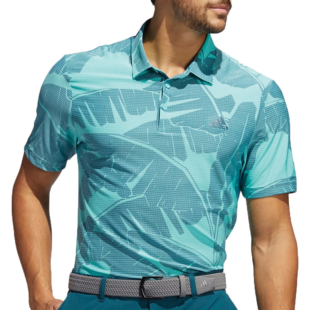 adidas Vibes Print Polo Shirt - Acid Mint/Wild Teal